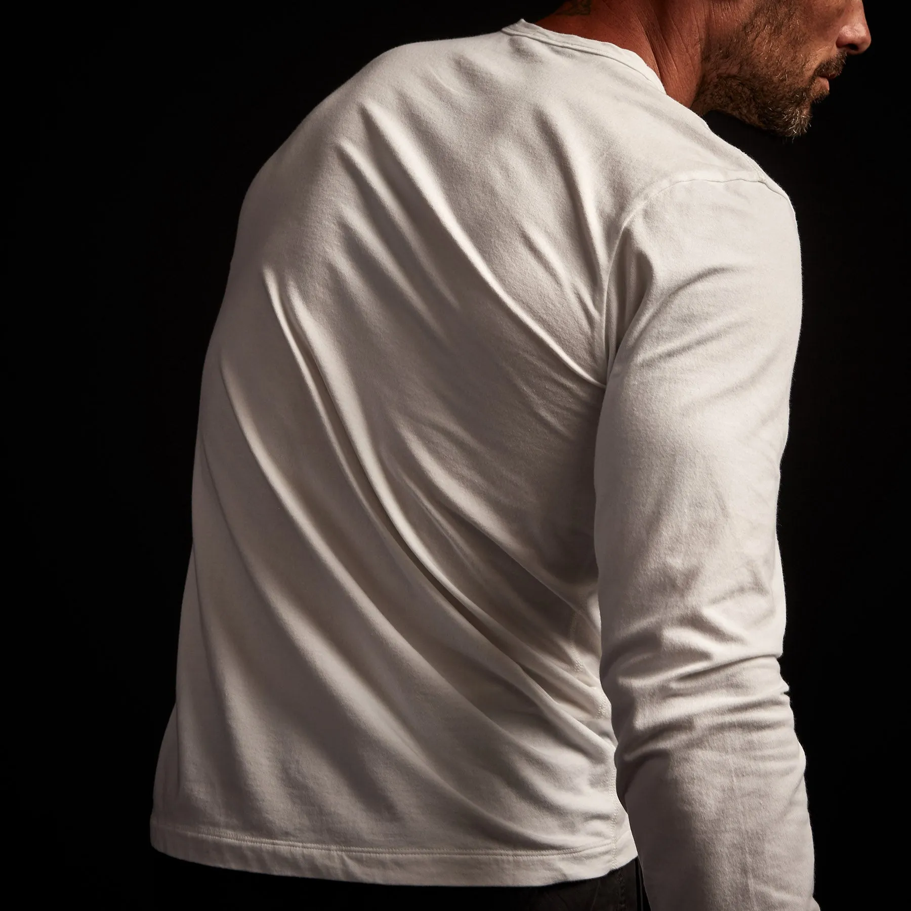 Elevated Lotus Jersey Lounge Crew - White