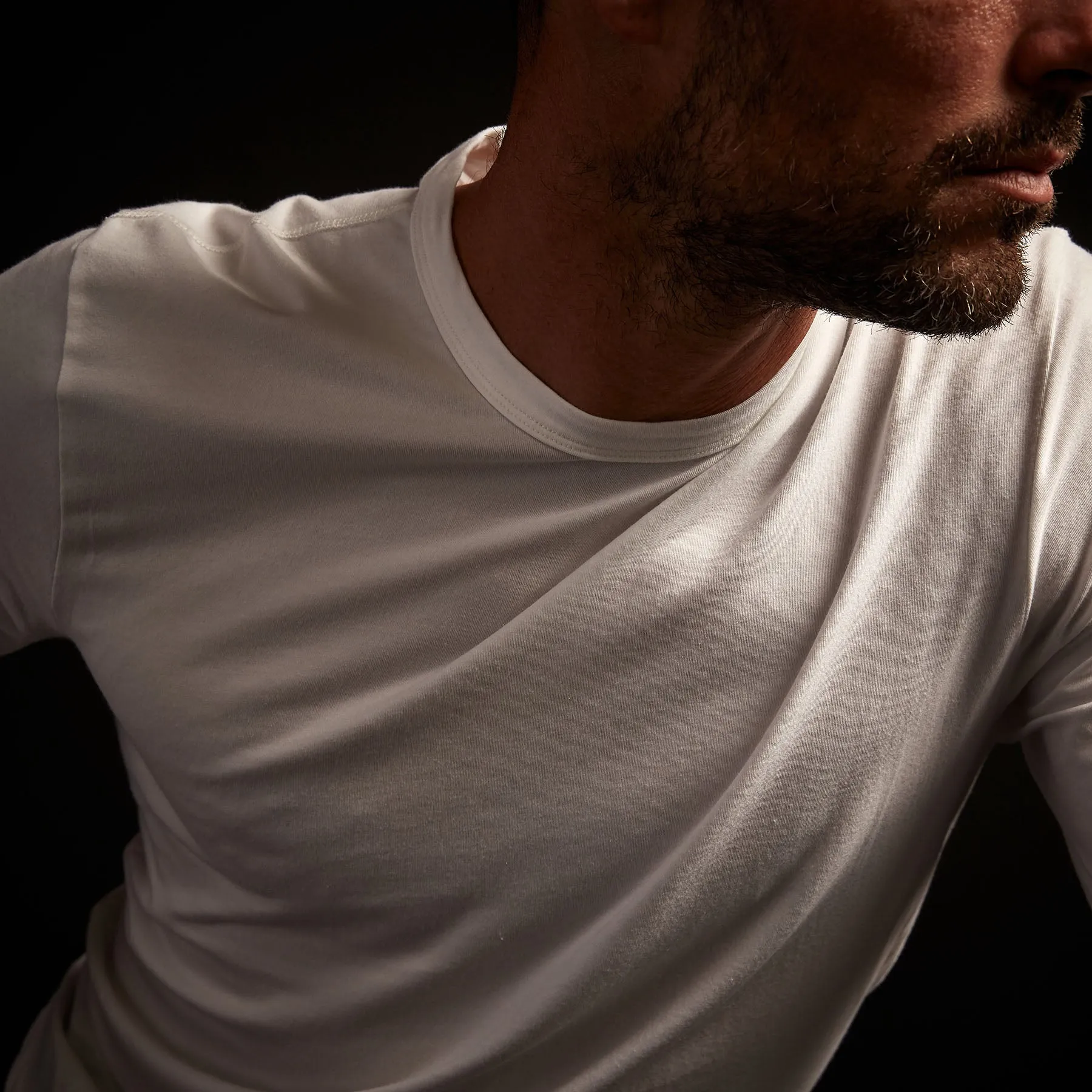 Elevated Lotus Jersey Lounge Crew - White