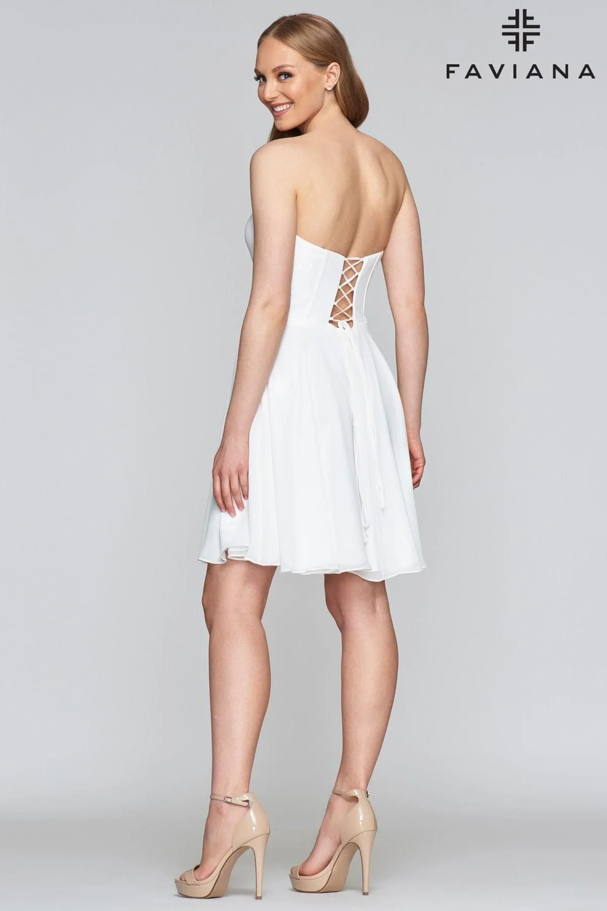 Faviana S10368 Homecoming Fitted Short Cocktail Mini Dress