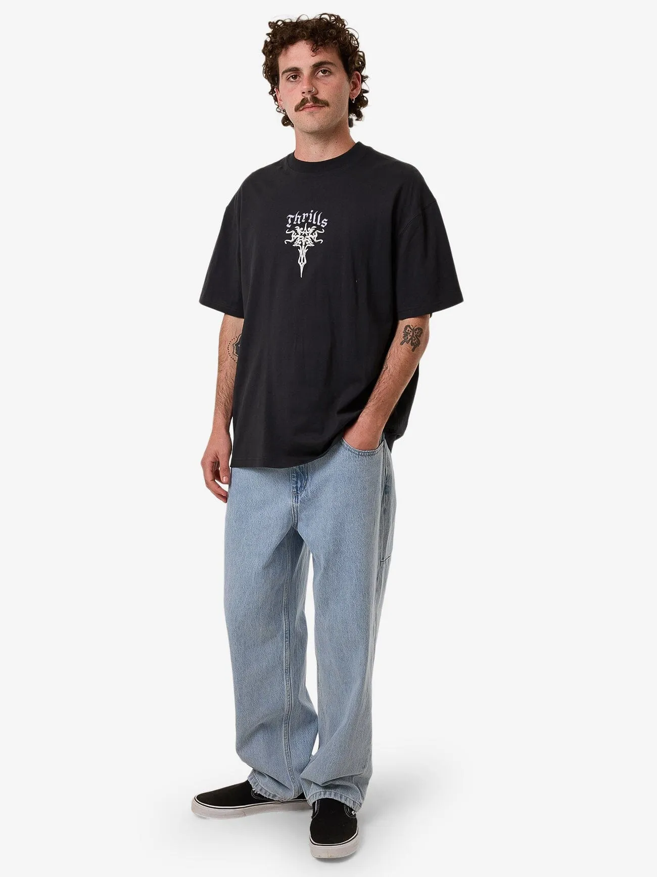 Filter Box Fit Oversize Tee - Faded Black
