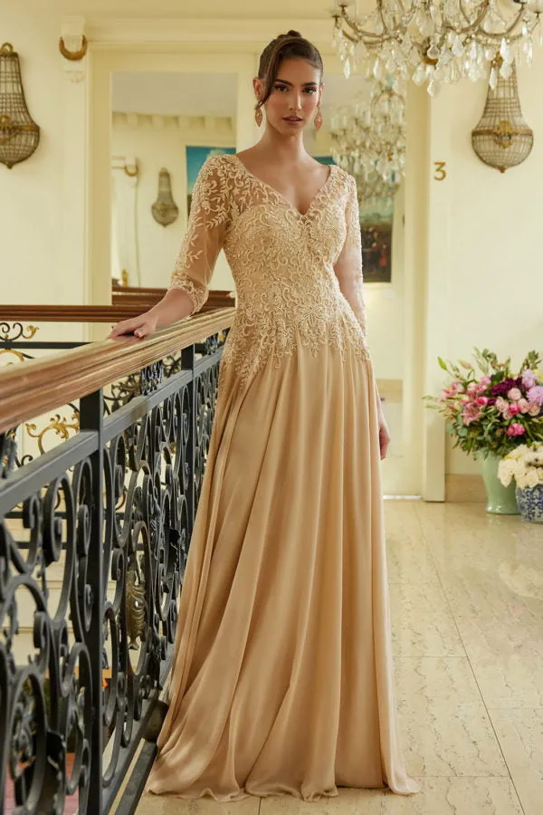 Formal Mother of the Bride Sequin Long Dress