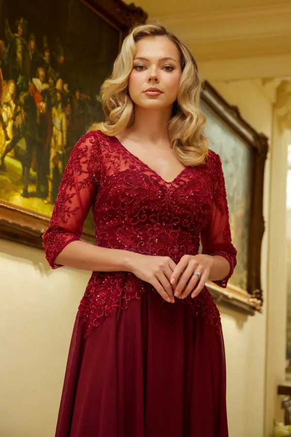 Formal Mother of the Bride Sequin Long Dress