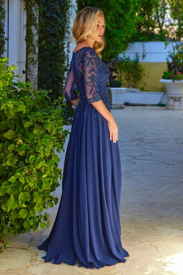 Formal Mother of the Bride Sequin Long Dress