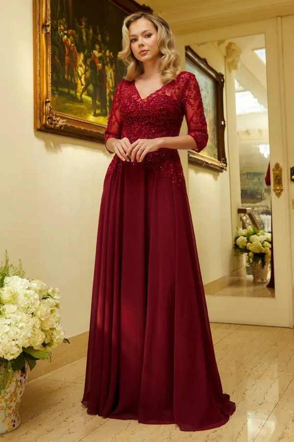 Formal Mother of the Bride Sequin Long Dress