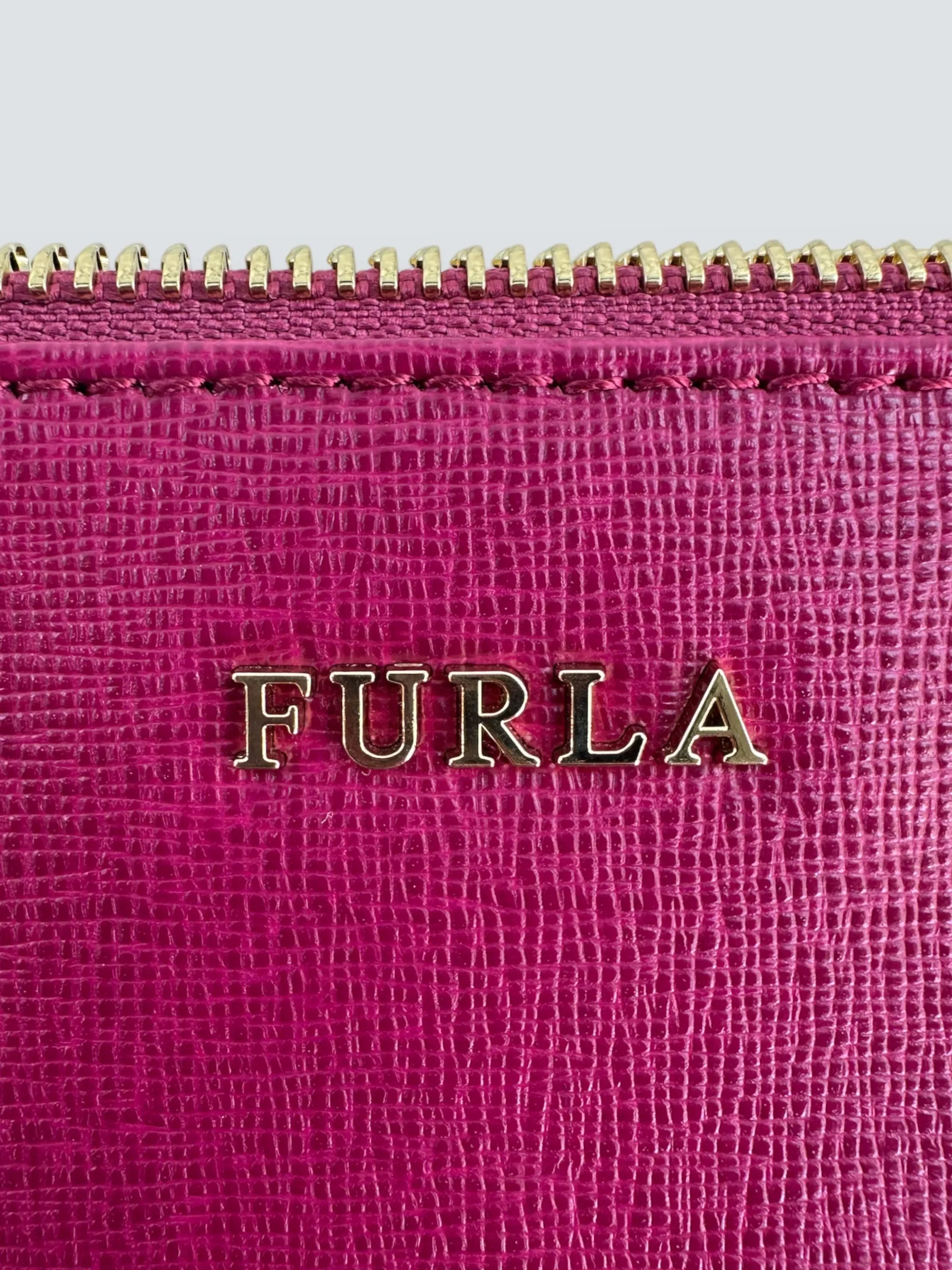 Furla Pink Leather Clutch
