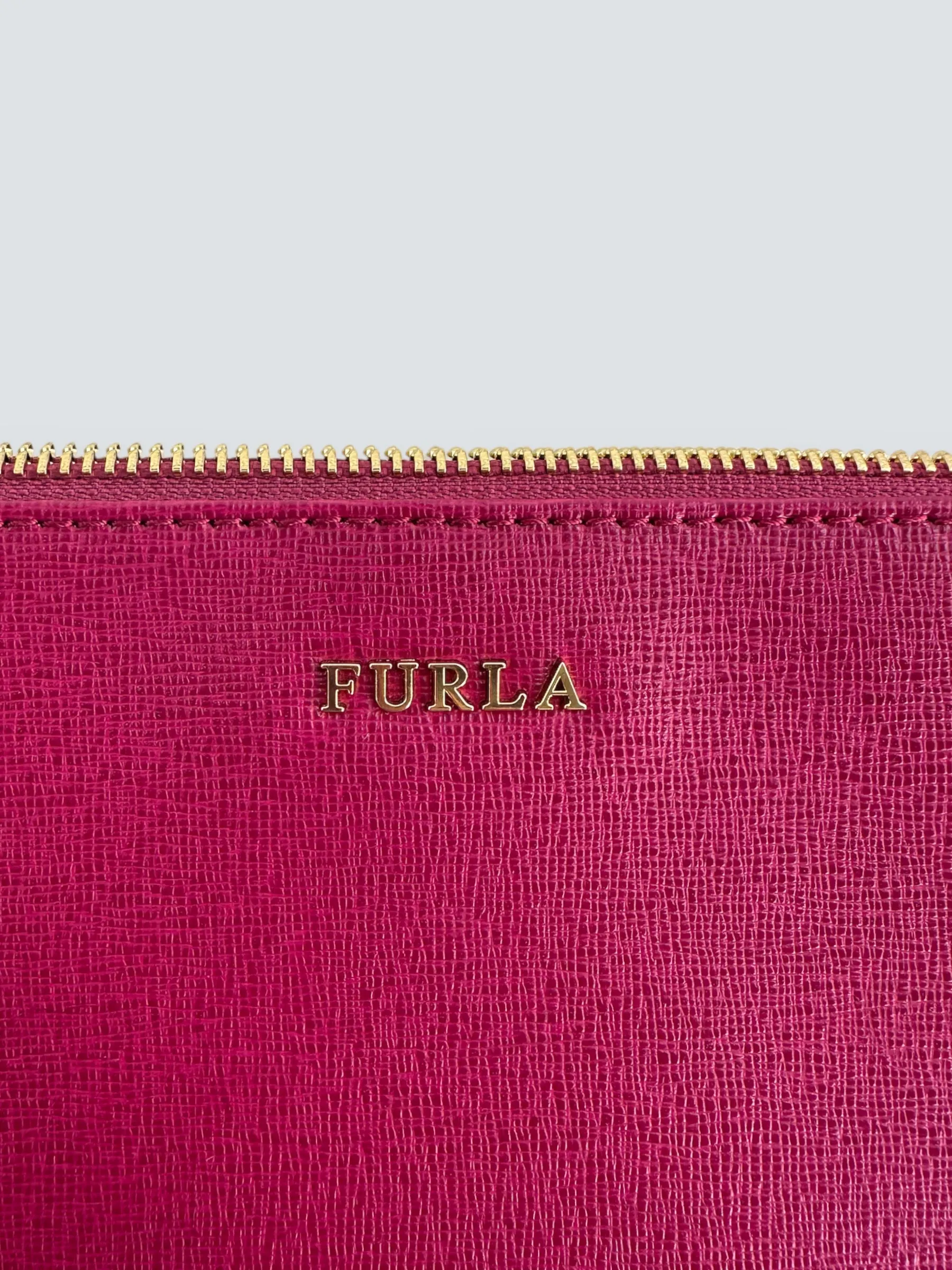 Furla Pink Leather Clutch