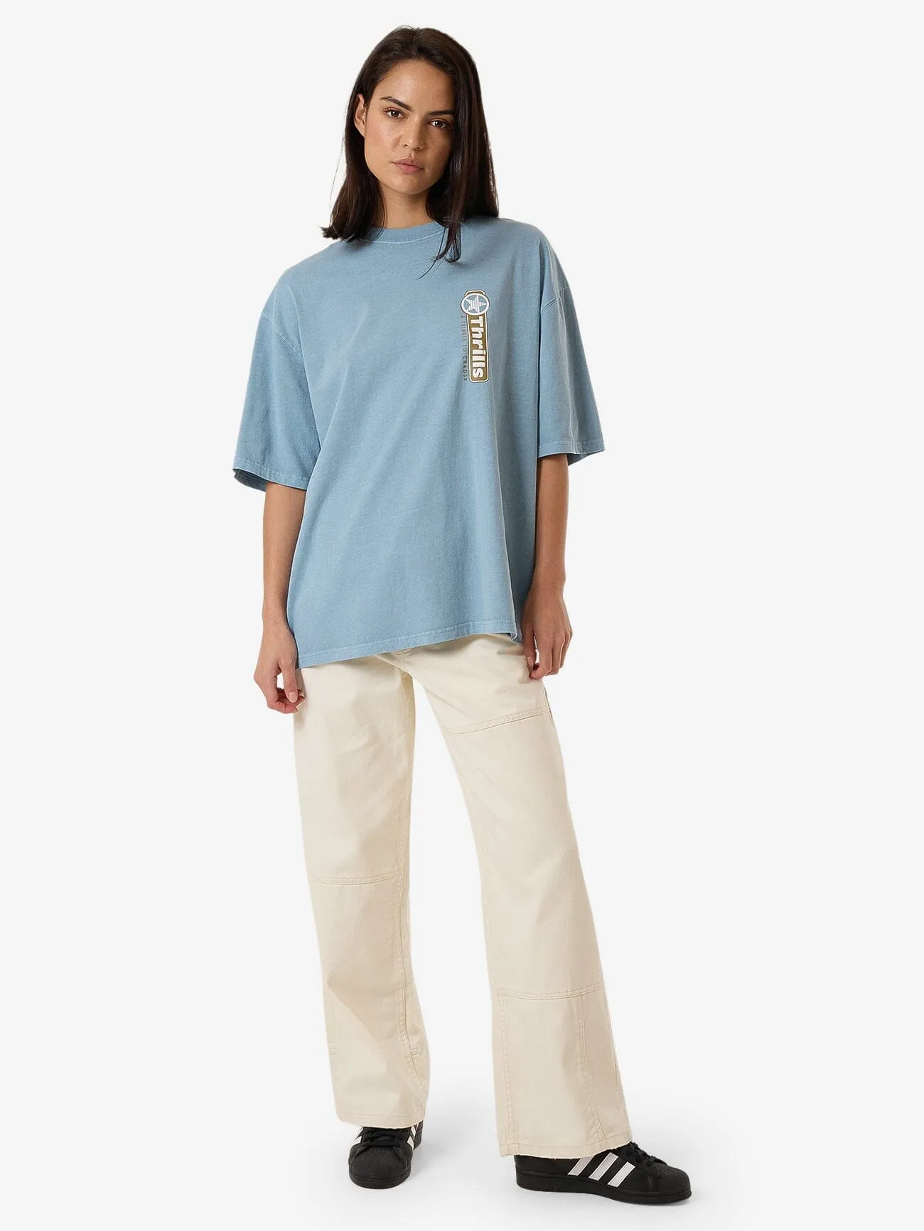 Gazed Oversized Tee - Stone Blue