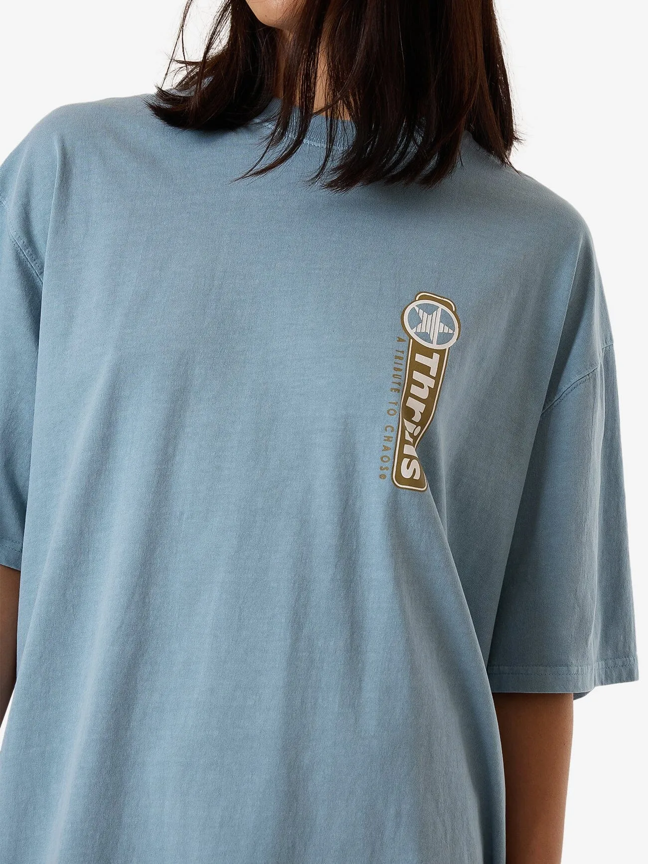 Gazed Oversized Tee - Stone Blue