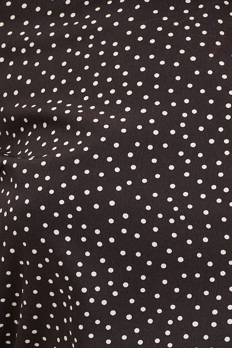 Geo Print Button Up Top Short Sleeve