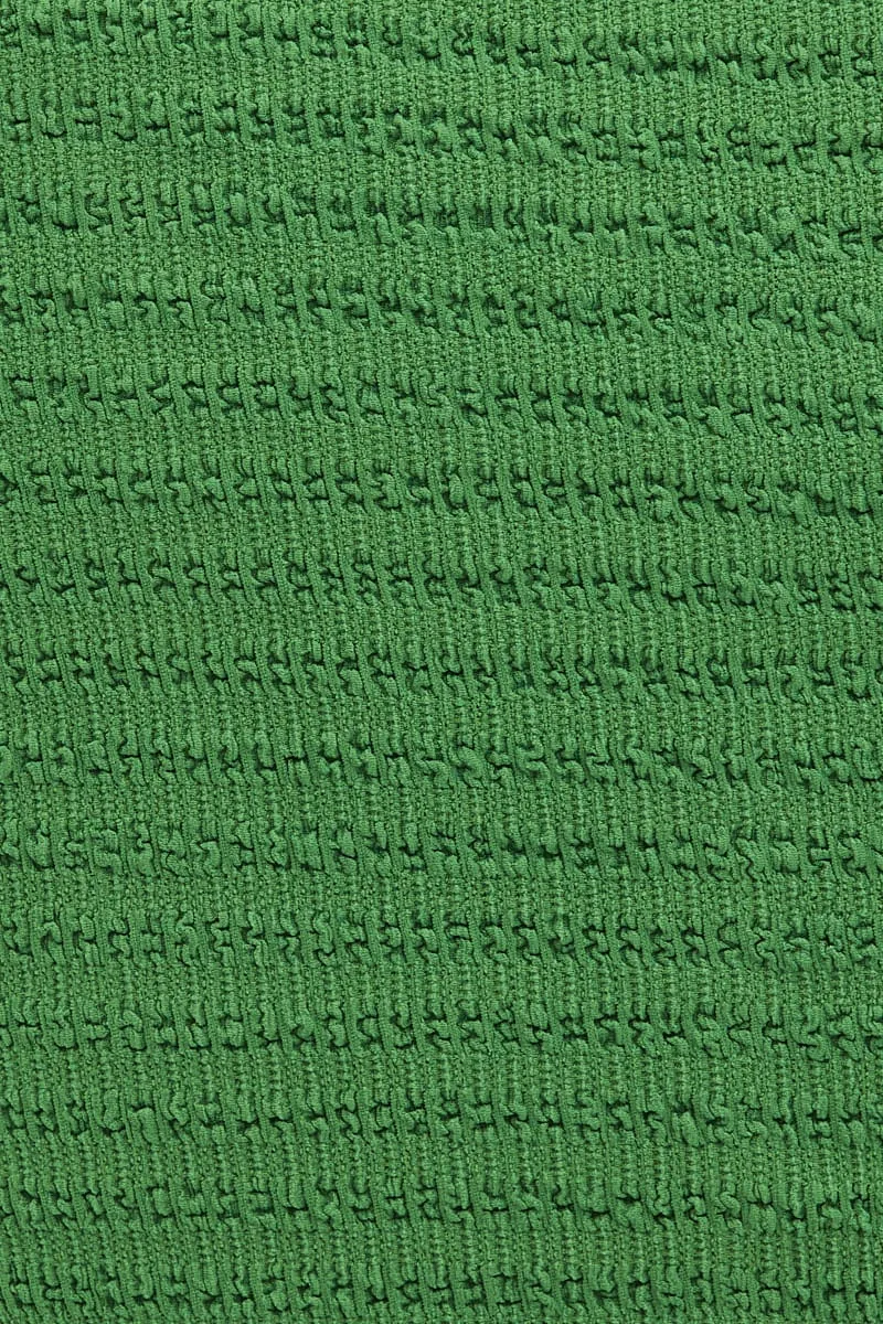 Green Textured Top Front Tie