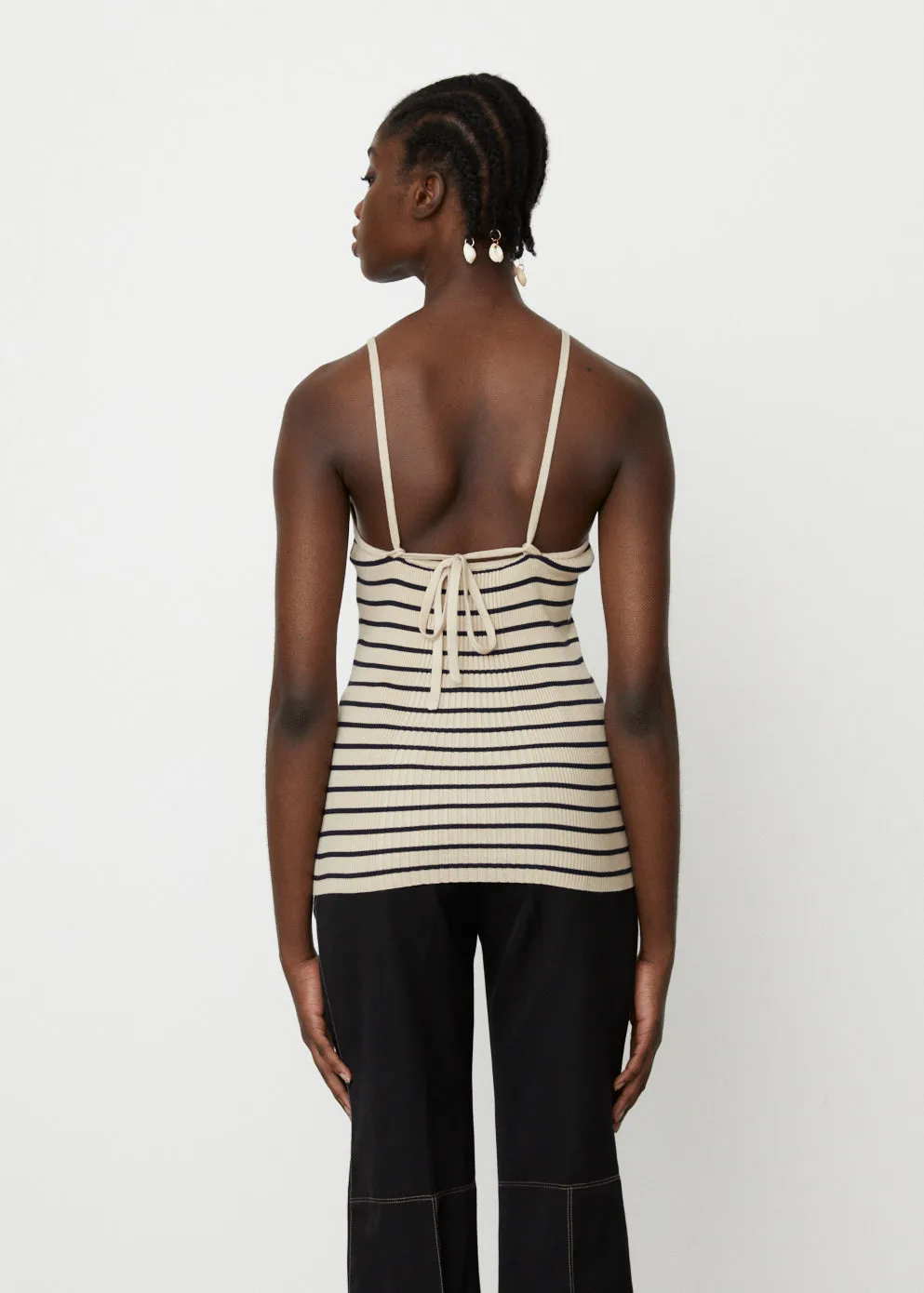 Halter Neck Sleeveless Knit Top