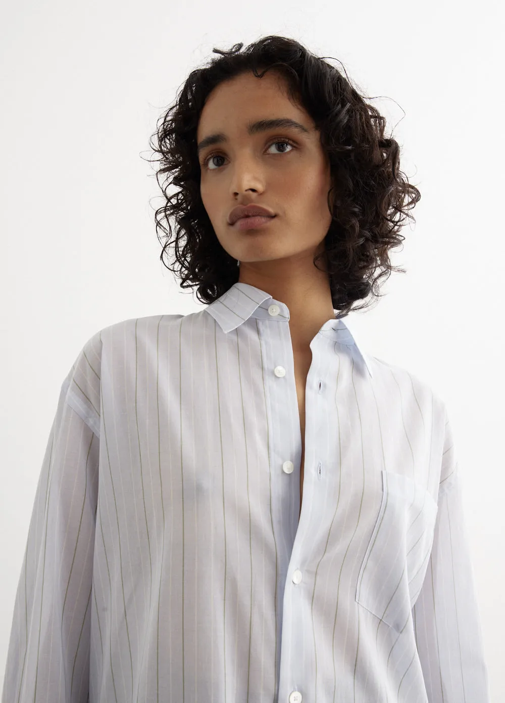 Hard Twist Finx Organdy Stripe Shirt