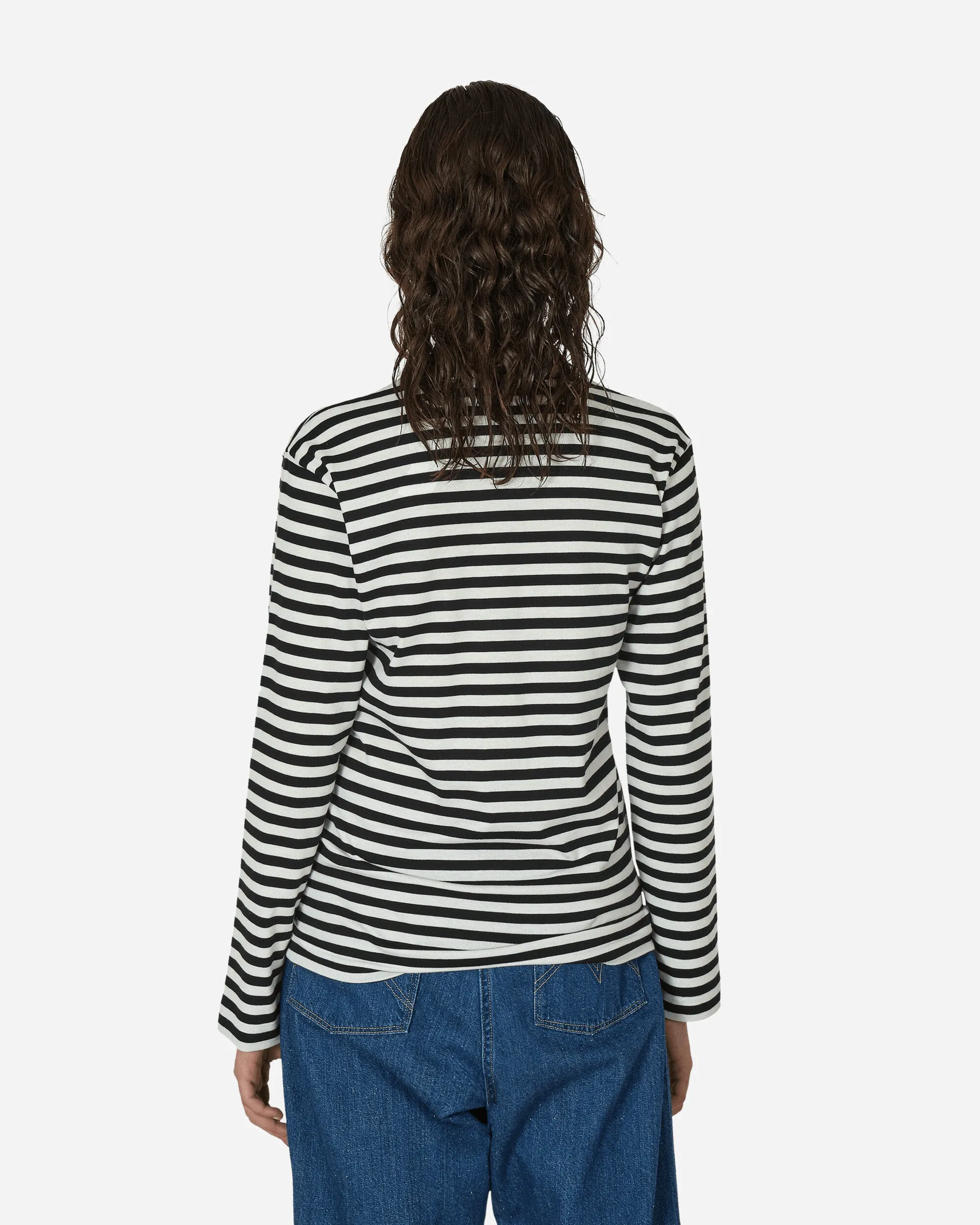 Heart Striped Longsleeve T-Shirt Black