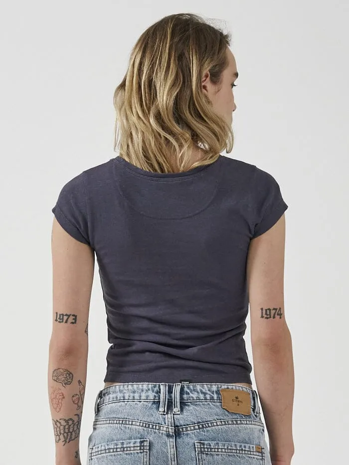 Hemp Cap Sleeve Tee - Marine Blue