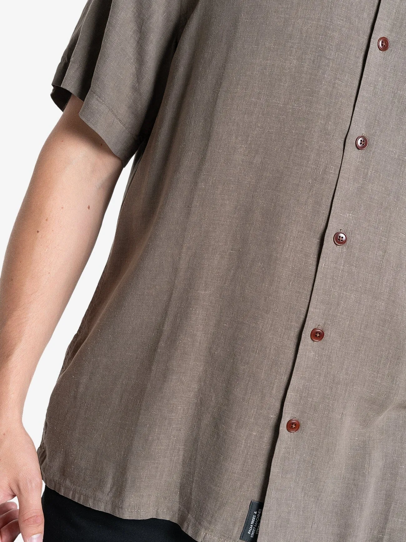 Hemp Minimal Thrills Bowling Shirt - Light Canteen