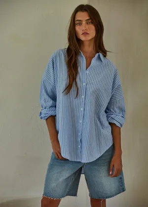 Hidden Cove Striped Shirt - Denim Blue