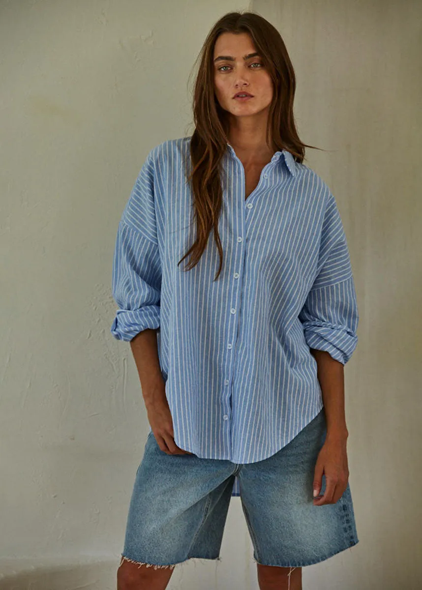 Hidden Cove Striped Shirt - Denim Blue