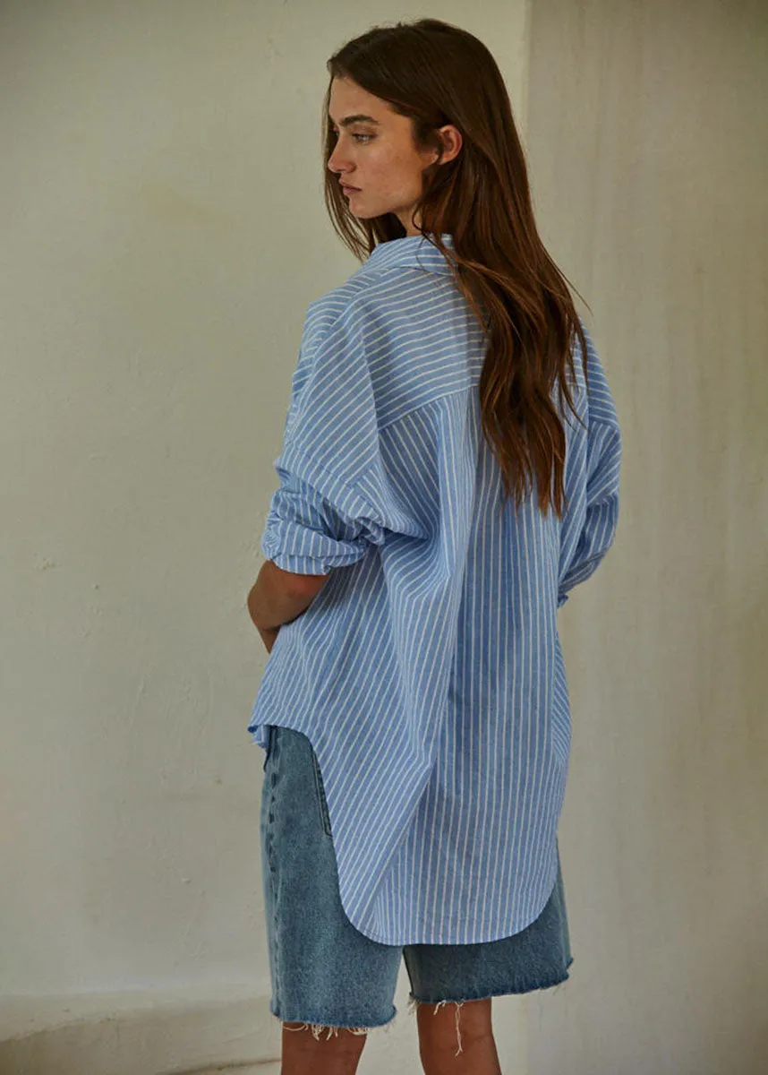 Hidden Cove Striped Shirt - Denim Blue