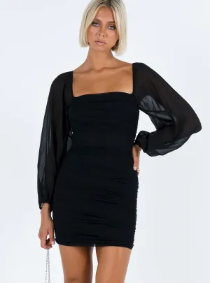 Joslyn Long Sleeve Mini Dress Black