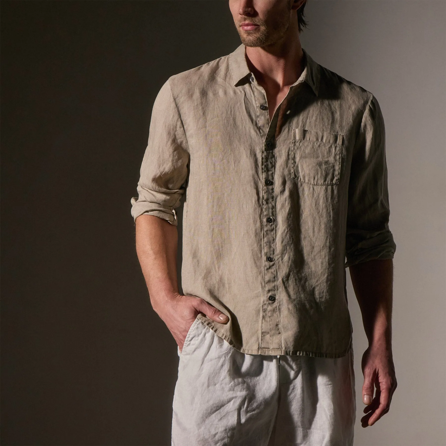 Lightweight Linen Shirt - Mineral Pigment