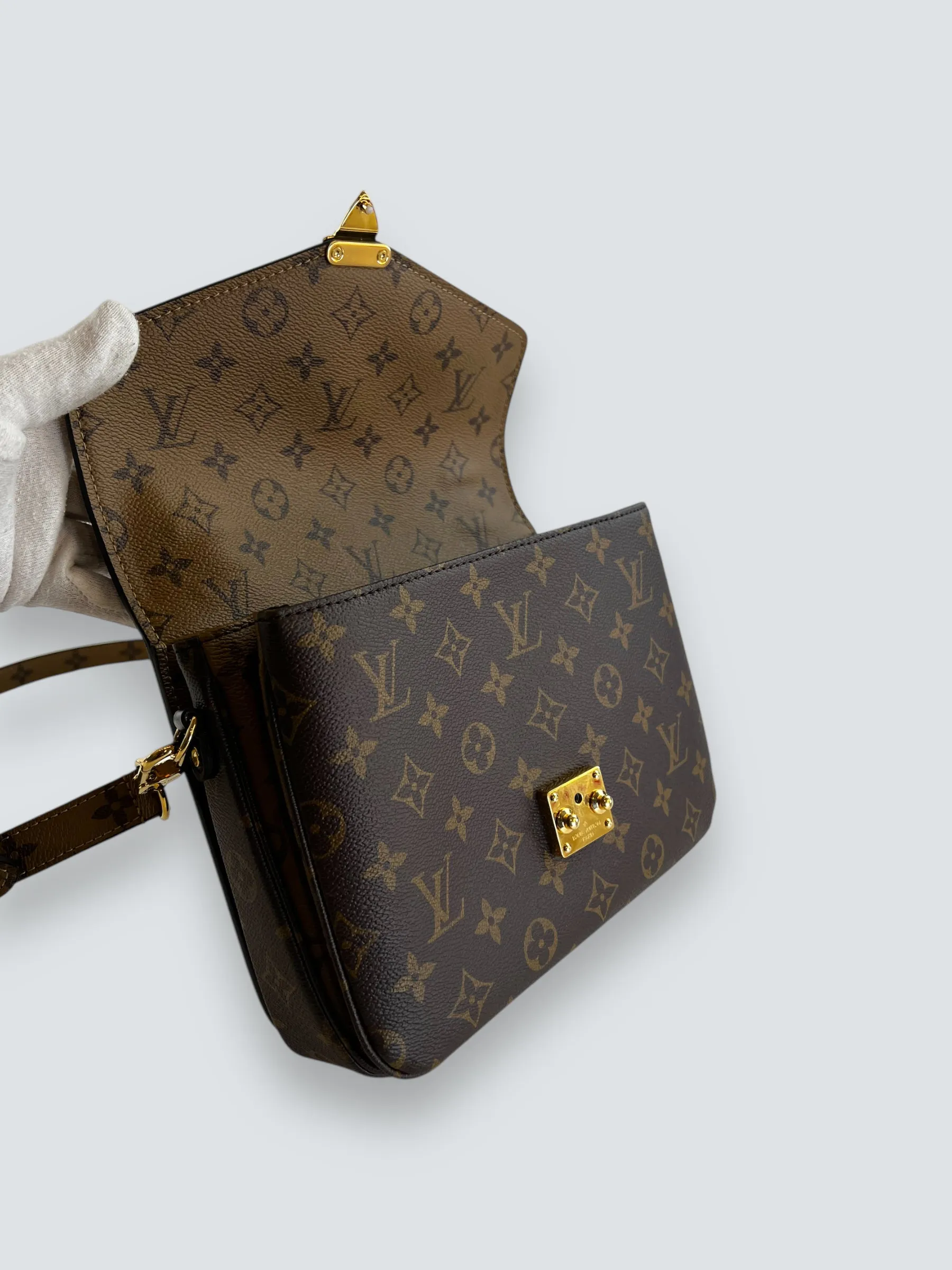 Louis Vuitton Monogram & Reverse Monogram Canvas Pochette Metis
