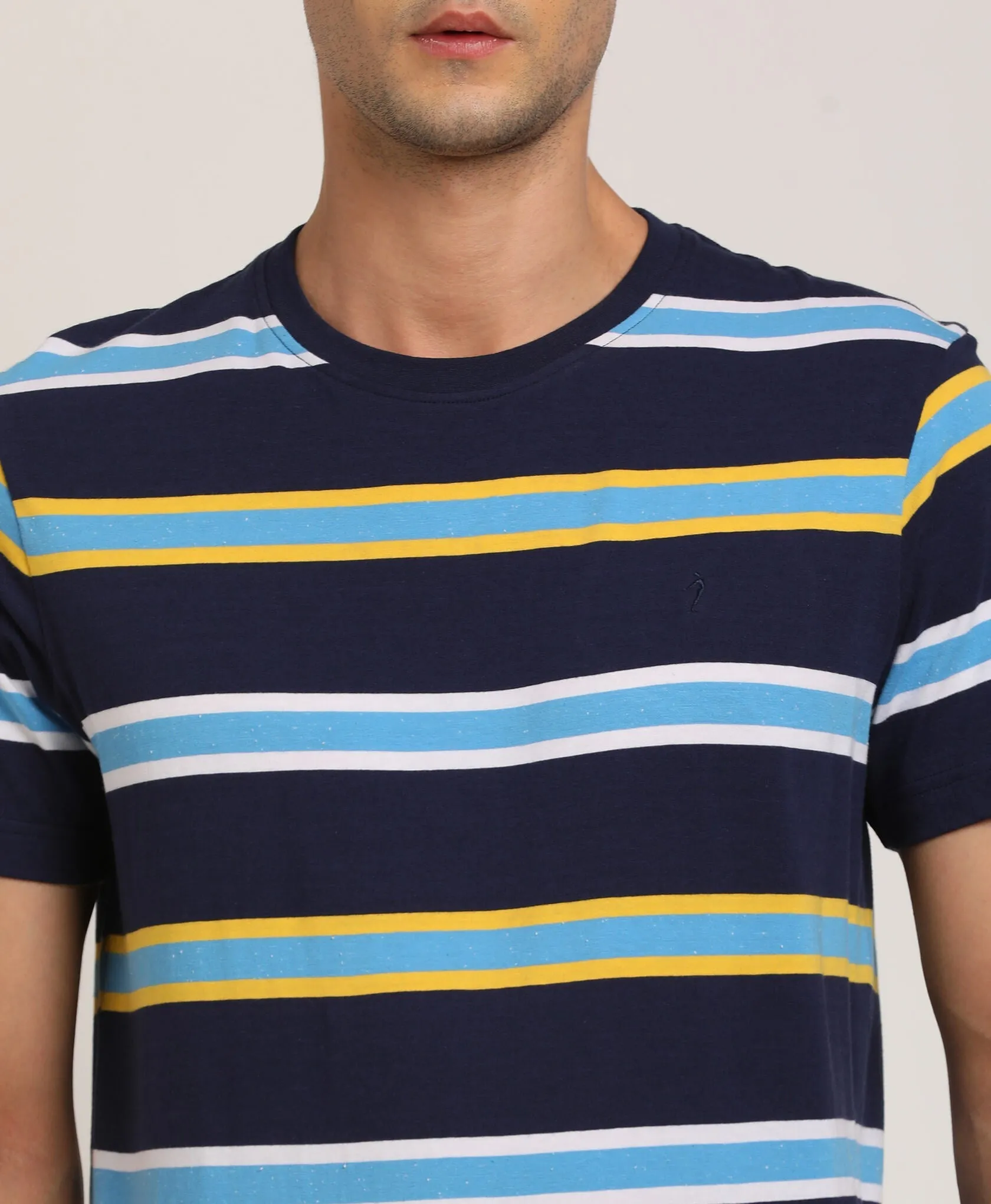 Men Striped Crew Neck T-Shirt