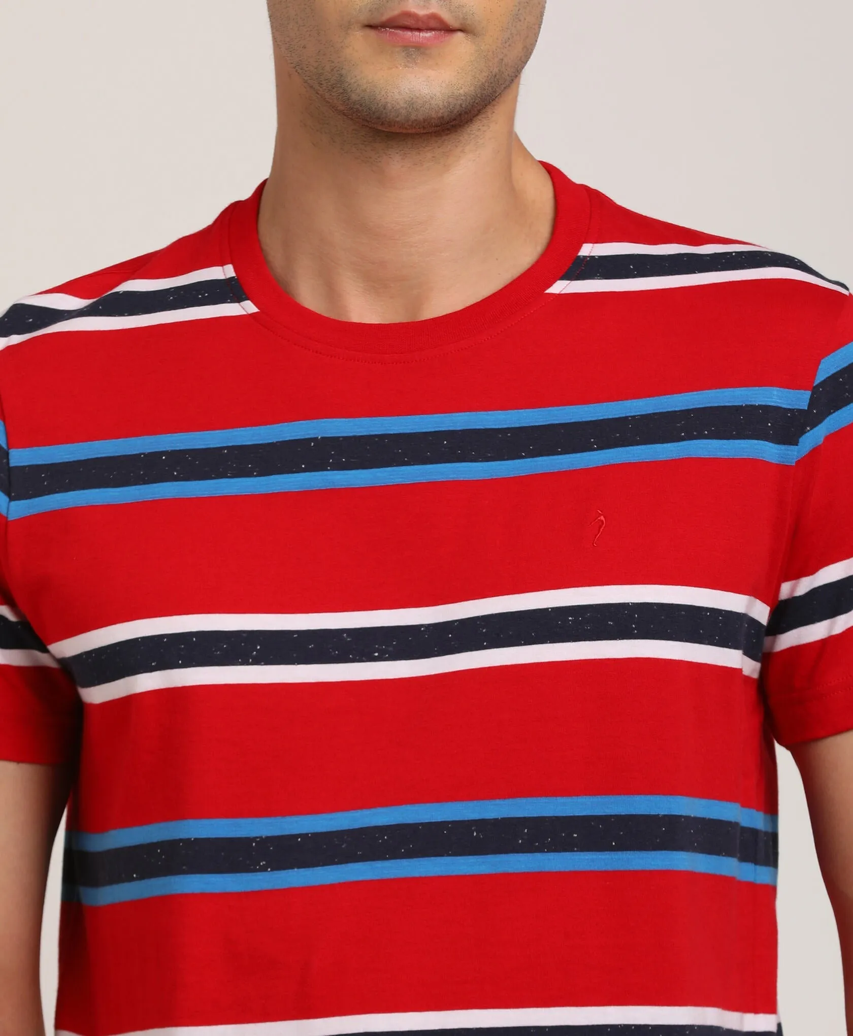Men Striped Crew Neck T-Shirt