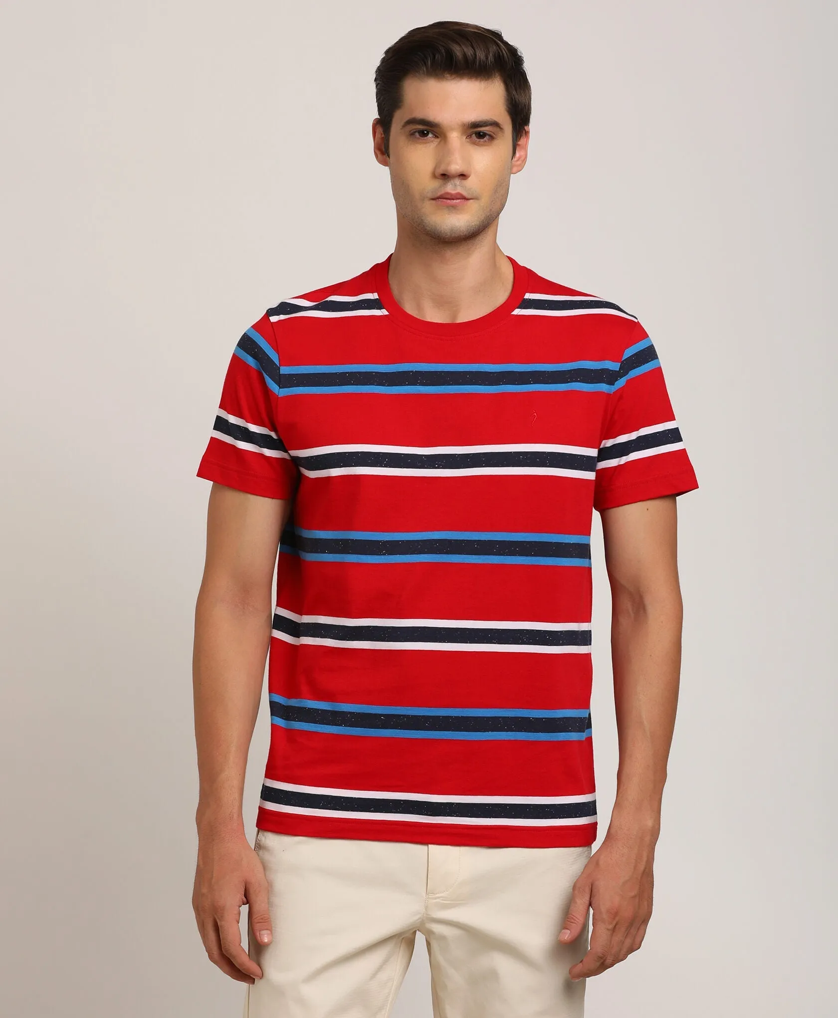 Men Striped Crew Neck T-Shirt
