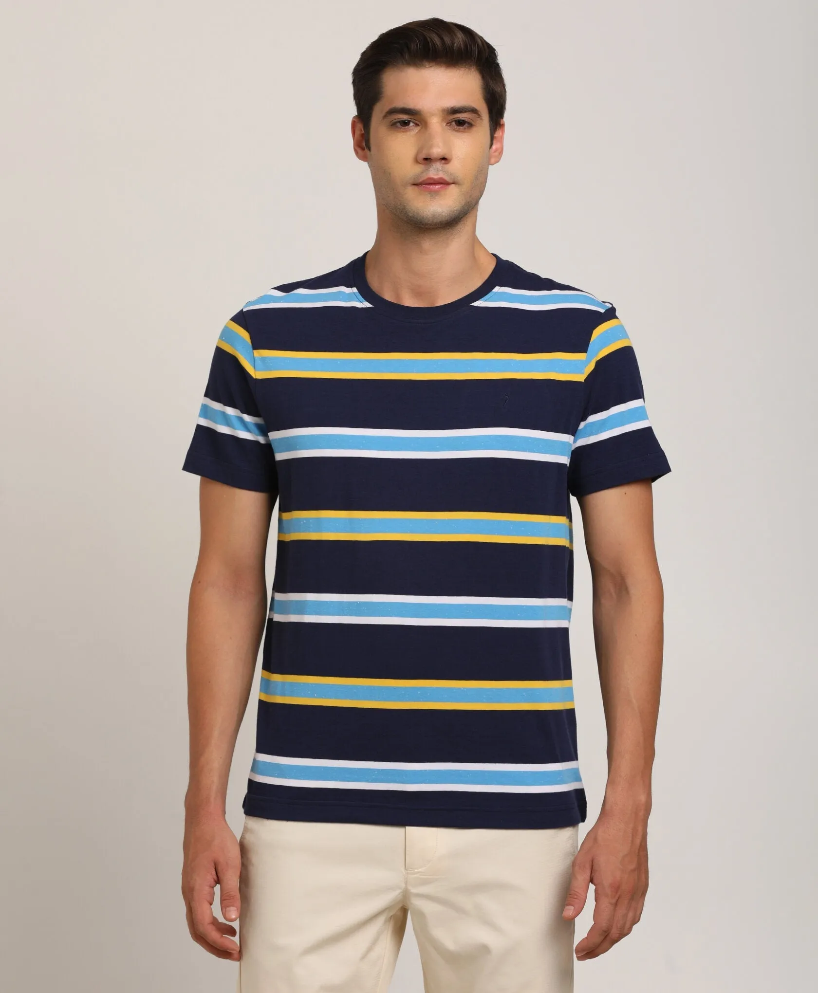 Men Striped Crew Neck T-Shirt