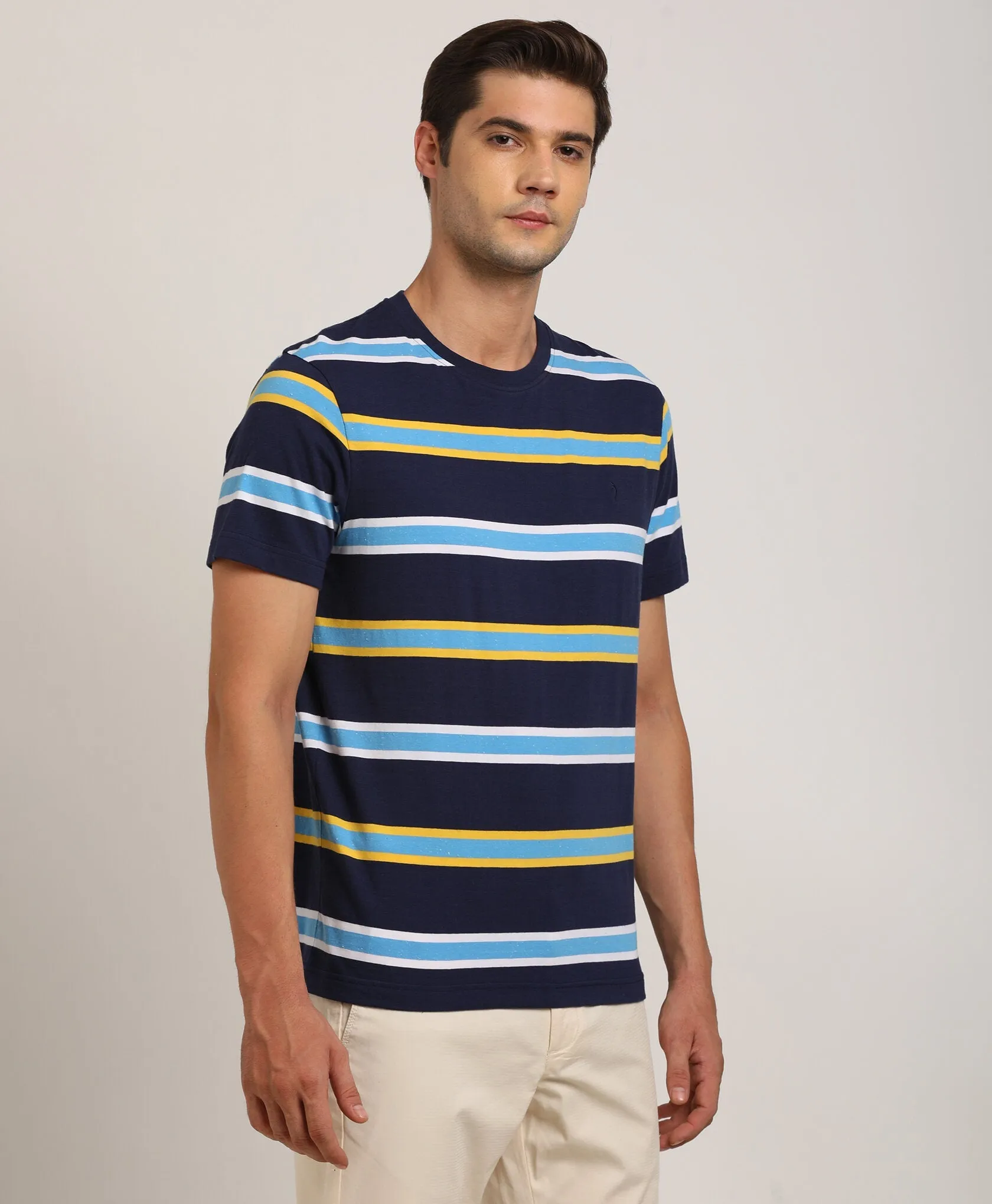 Men Striped Crew Neck T-Shirt