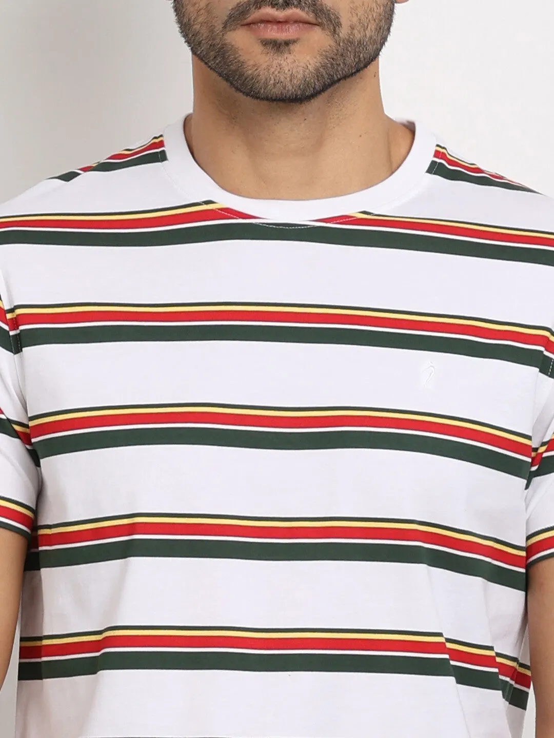 Men Striped Crew Neck T-Shirt