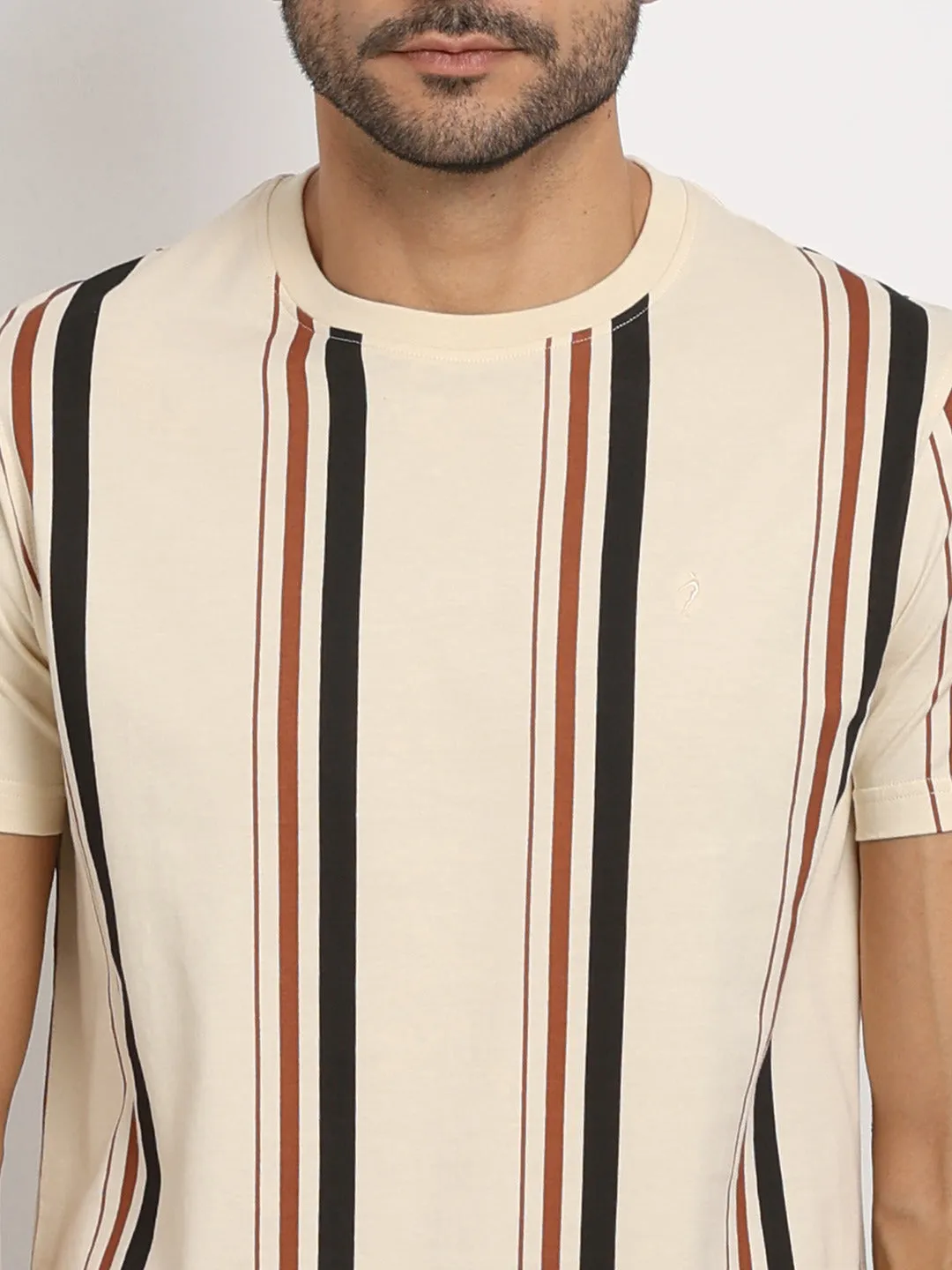 Men Striped Crew Neck T-Shirt