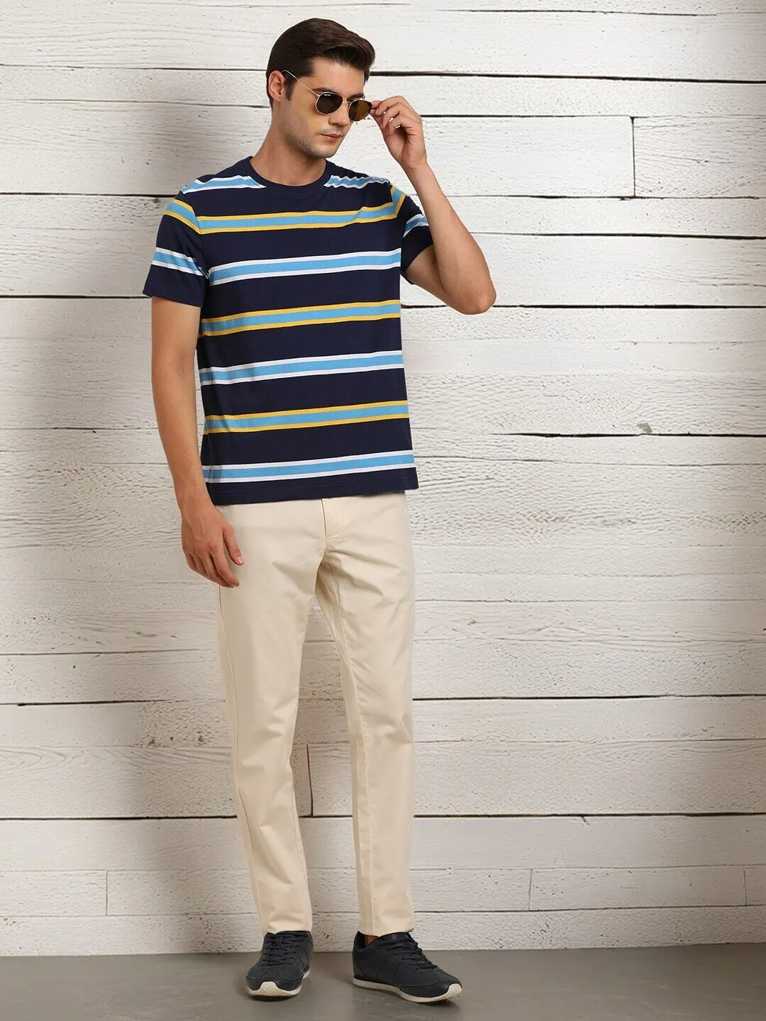 Men Striped Crew Neck T-Shirt