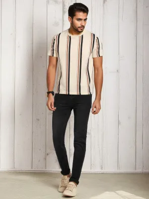 Men Striped Crew Neck T-Shirt