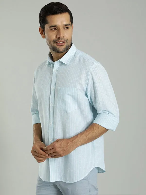 Men Striped Full Sleeve Cotton Blend Shirt