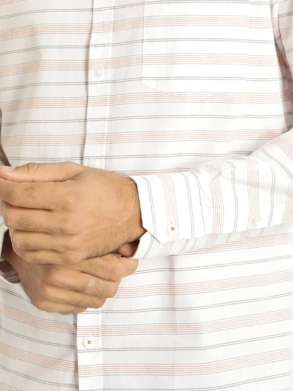 Men Striped Full Sleeve Cotton Blend Shirt