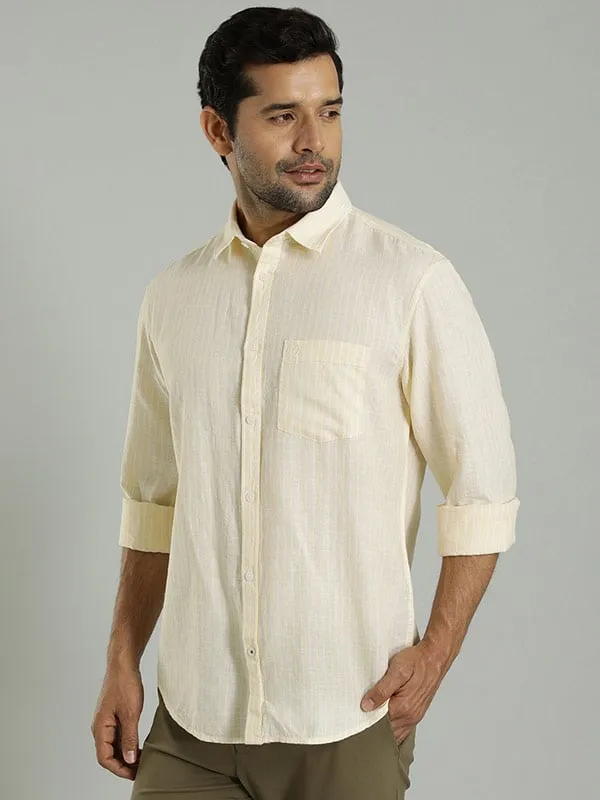 Men Striped Full Sleeve Cotton Blend Shirt