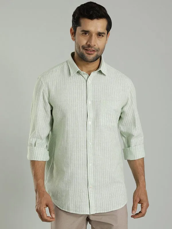 Men Striped Full Sleeve Cotton Blend Shirt