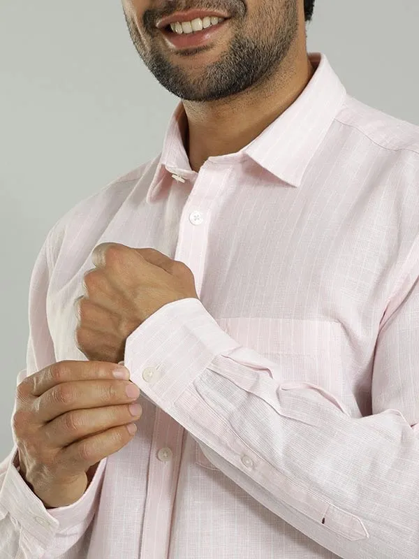 Men Striped Full Sleeve Cotton Blend Shirt