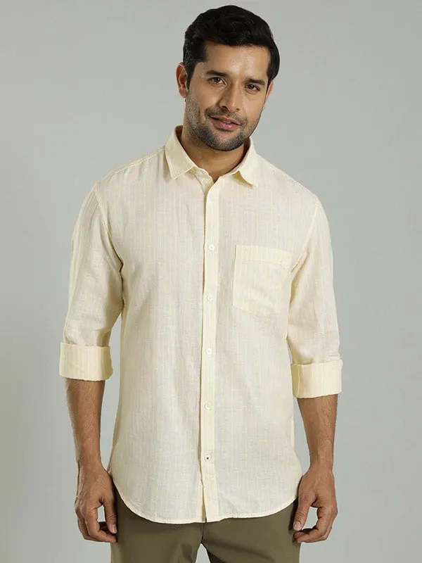 Men Striped Full Sleeve Cotton Blend Shirt
