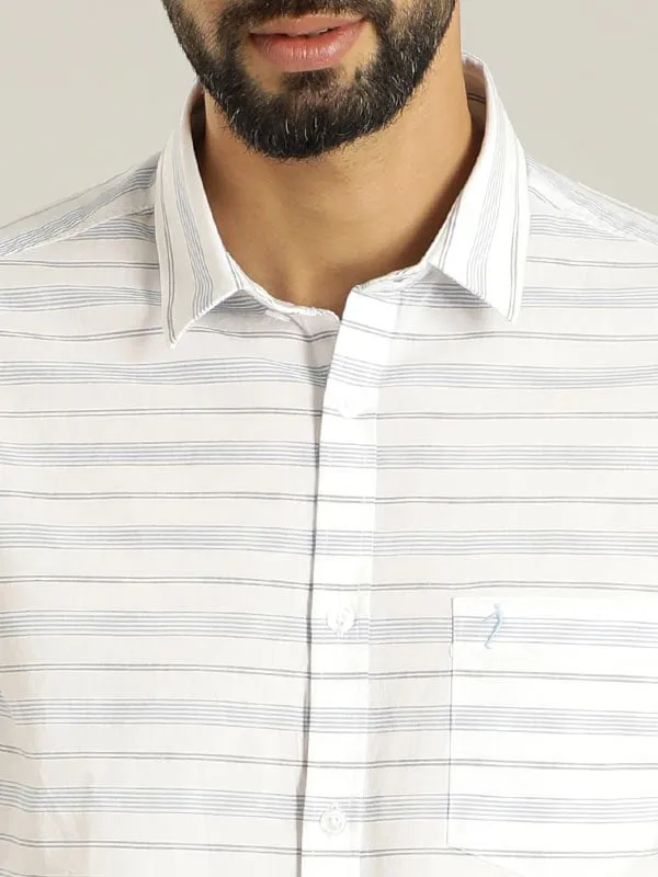 Men Striped Full Sleeve Cotton Blend Shirt