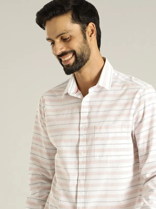Men Striped Full Sleeve Cotton Blend Shirt