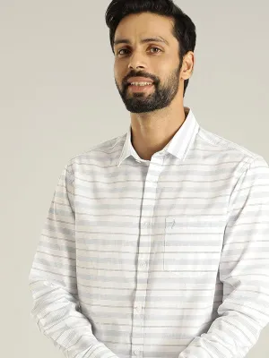 Men Striped Full Sleeve Cotton Blend Shirt