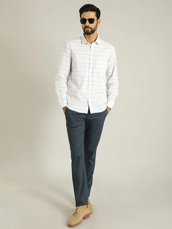 Men Striped Full Sleeve Cotton Blend Shirt