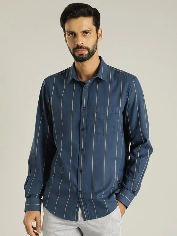 Men Striped Full Sleeve Cotton Shirt