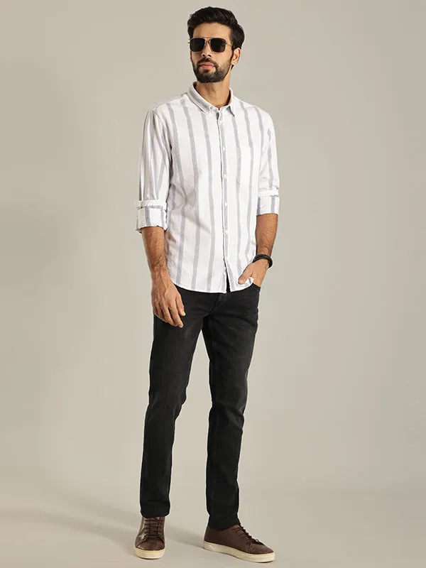 Men Striped Full Sleeve Cotton Shirt