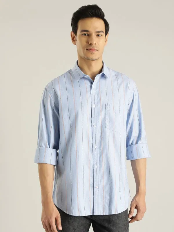 Men Striped Full Sleeve Cotton Shirt