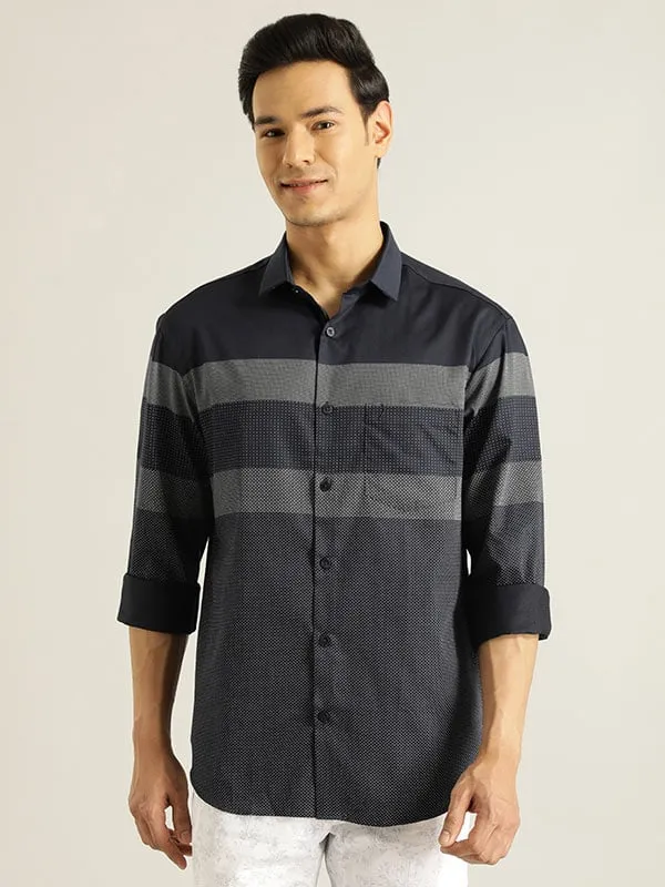 Men Striped Full Sleeve Cotton Shirt