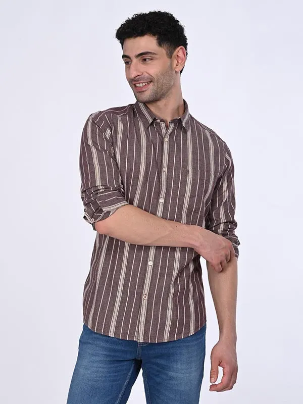 Men Striped Full Sleeve Cotton Shirt