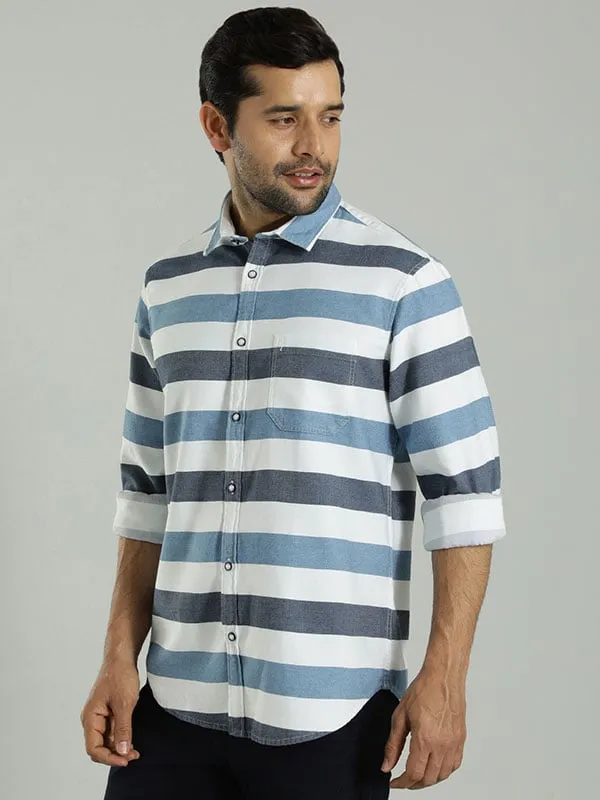 Men Striped Full Sleeve Cotton Shirt